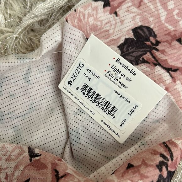 NWT Spanx Under Statements Breathable Lightweight Thong in Rose Garden size 2X - Picture 7 of 10